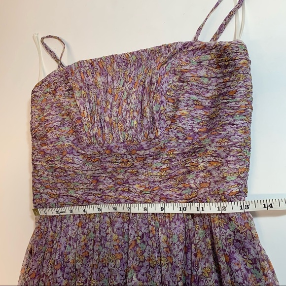 Decode 1.8 Lavendar Floral Print Spaghetti Strap 100% Silk Dress - Picture 13 of 15